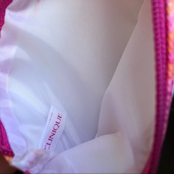 Clinique Yellow Pink Orange Floral Makeup Bags - Picture 11 of 13